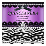 Quinceanera 15. lila rosa schwarzer ZebraTiara Individuelle Einladung