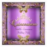 Quinceañera 15. rosa lila Goldschmetterling Individuelle Ankündigungen
