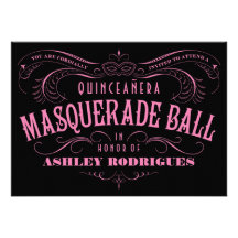 Quinceanera Maskerade-Einladungen