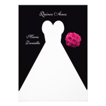 Quinceanera Party Einladung -- Kleid und Rosen