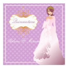 Quinceañera/Quitte años Prinzessin/diy Hintergrund Personalisierte Ankündigungskarte