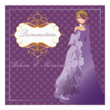 Quinceañera/Quitte años Prinzessin/Tupfen Personalisierte Ankündigungen