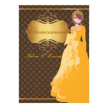 Quitte/Prinzessin/Tupfen des Bonbons 16/ Einladungen