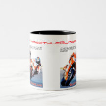 Rabatt-Motorrad zerteilt Promobecher Kaffee Tasse