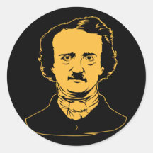 Rabe Edgar Allen Poe Runder Sticker