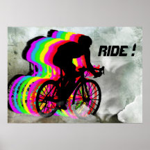 Radfahren in die Wolken Plakat