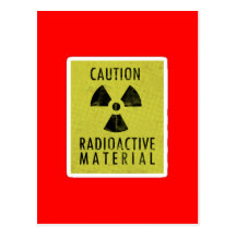 "radioaktiver Materialien Postkarten