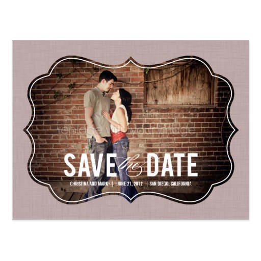 Raffinierte Eleganz-Save the Date Postkarte - Rosa
