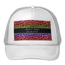 Rainbow leopard pattern wedding favors hat