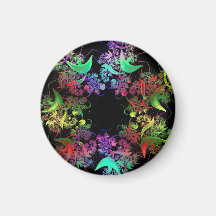 Rainbow of Colors Fractal Art Magnet