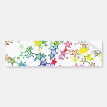 Rainbow of Colors Stars Bumper Stickers