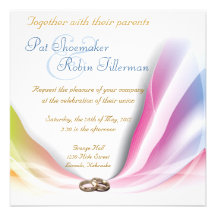 Rainbow Vails & Golden Rings - 1 Personalized Announcement