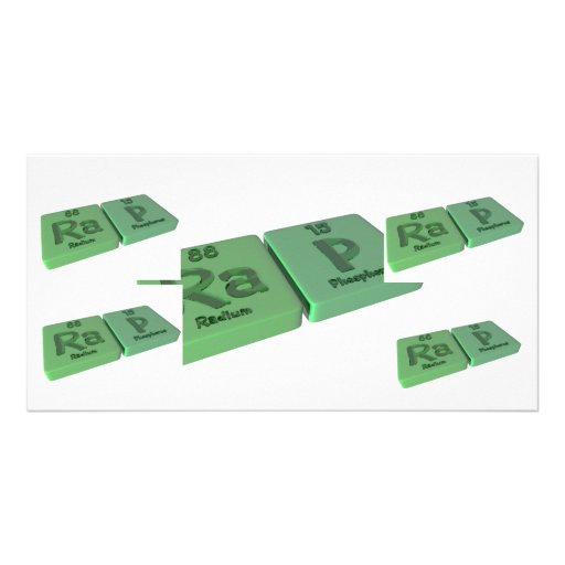 Rap als Ra-Radium und p-Phosphor Individuelle Photo Karten