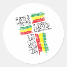 Rasta Life2 Runde Aufkleber