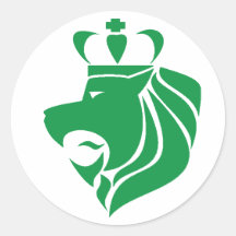 Rasta Reggae gekröntes Löwe-Grün Sticker