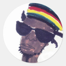 rastaman runder aufkleber