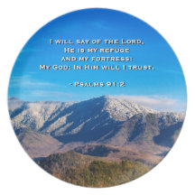 Rauchiges Gebirgstennessee-Bibel-Psalm-91:2 Party Teller