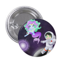 Raum-Meerjungfrau-Knopf Anstecknadelbutton