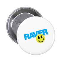Raver Smilie - DJ, das Rave-Party-Musik mit einer  buttons