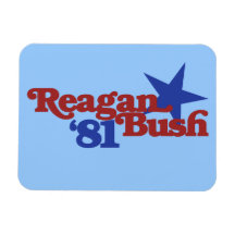 Reagan Bush 1981 Rechteckige Magnete