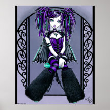 "Reagan" lila Cyber Goth Fee-Plakat