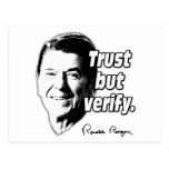 Reagan-Zitat-Vertrauen aber überprüfen Postkarten