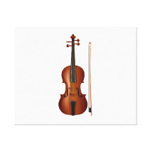 Realistische Grafik der Violine und des Bogens Leinwanddruck