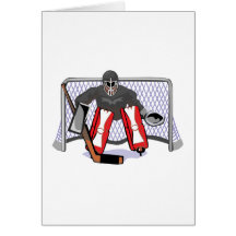 realistische Illustration des Eis-Hockey-Tormanns  Grußkarte
