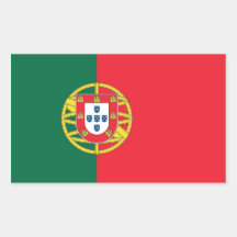 Rechteckaufkleber mit Flagge von Portugal