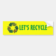 Recyceln Sie das Logo, das von den Blättern gemach Autoaufkleber