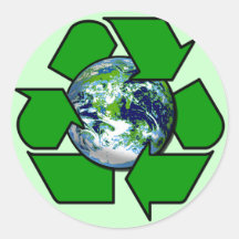 Recyceln Sie für Planeten-Erde Runde Aufkleber