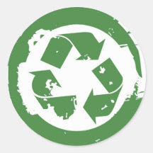 Recyceln Sie Grungeaufkleber