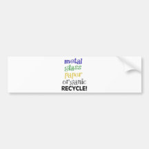 Recyceln Sie! Materialliste! Auto Sticker