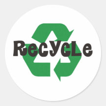 Recyceln Sie Ökologe-Produkte u. Entwürfe! Runder Aufkleber