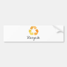 Recyceln Sie! Orange Entwurf! Ökologieprodukte! Autoaufkleber
