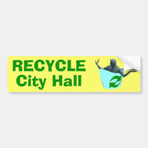 RECYCELN Sie Rathaus Autoaufkleber