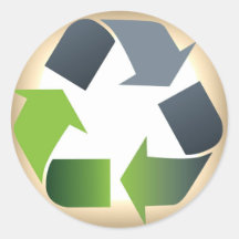 Recyceln Sie ringsum Aufkleber