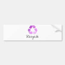 Recyceln Sie Symbol! lila Entwurf! Auto Sticker