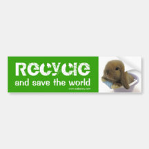 Recyceln Sie und retten Sie die Welt - Stoßaufkleb Auto Sticker