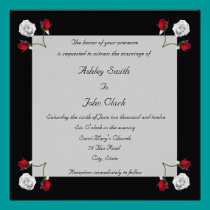 Red and White Roses wedding invitation einladungen