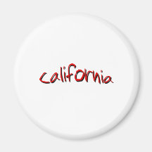 Red California Fridge Magnet