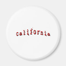 Red California Refrigerator Magnet