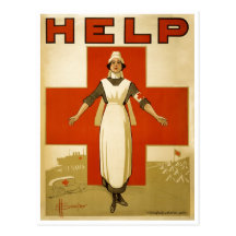 Red Cross Nurse Help Advertisement World War 2 Post Card