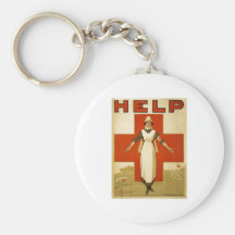 Red Cross Nurse Help Advertisement World War 2 Key Chain
