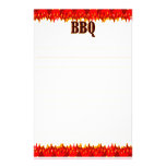 Red Flames BBQ Saying Lines Stationery