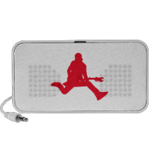 Red Guitar Player Silhouette iPod Speaker
