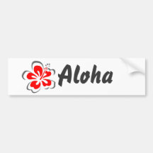 Red hibiscus Hawaii theme gifts Bumper Stickers