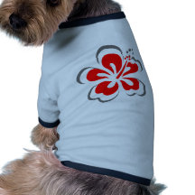 Red hibiscus Hawaii theme gifts Dog Shirt