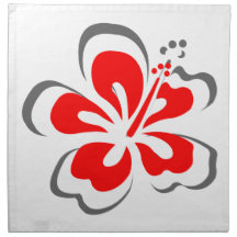 Red hibiscus Hawaii theme gifts Printed Napkins