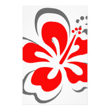 Red hibiscus Hawaii theme gifts Stationery Design